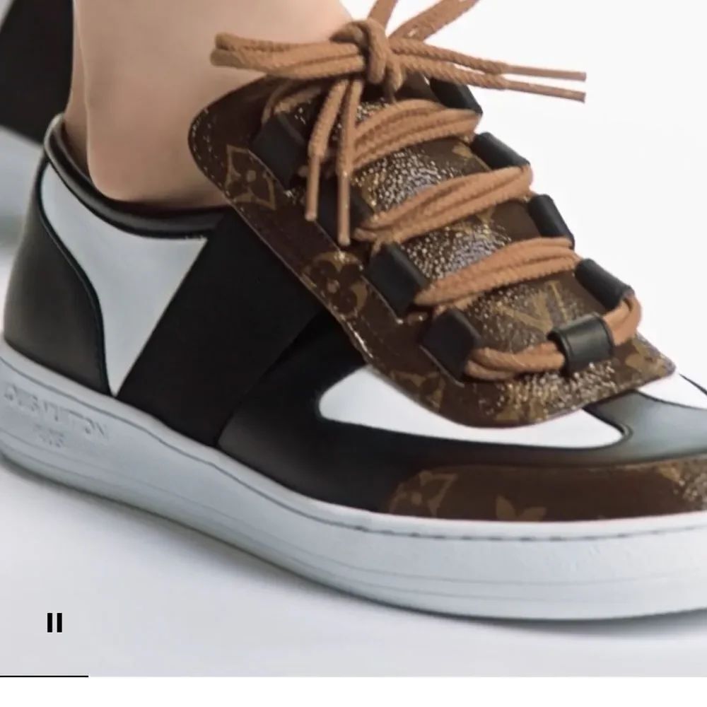 LOUIS VUITTON Black & Brown  LV Monogram Leather Sneakers EU37 - Picture 2 of 16
